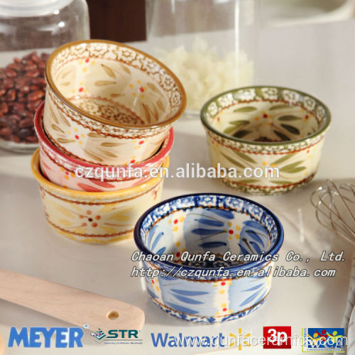 Wholesale Color Round Ceramic Ramekin With Hand Painted